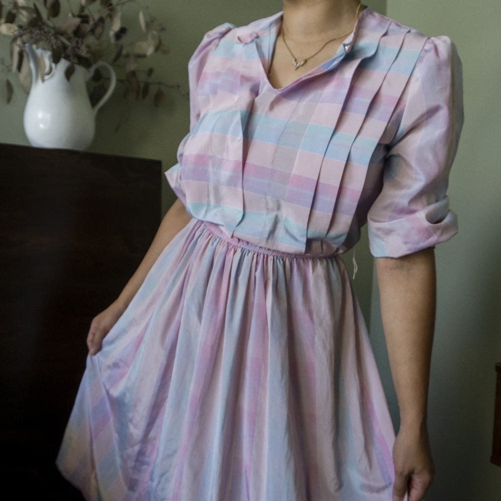 Pastel plaid dress